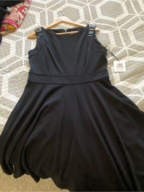 Calvin Klein Black Sleeveless Midi Fit-and-Flare Dress